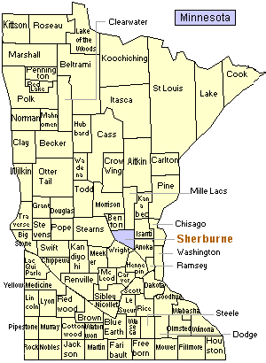 Map of Sherburne Co. in Minnesota